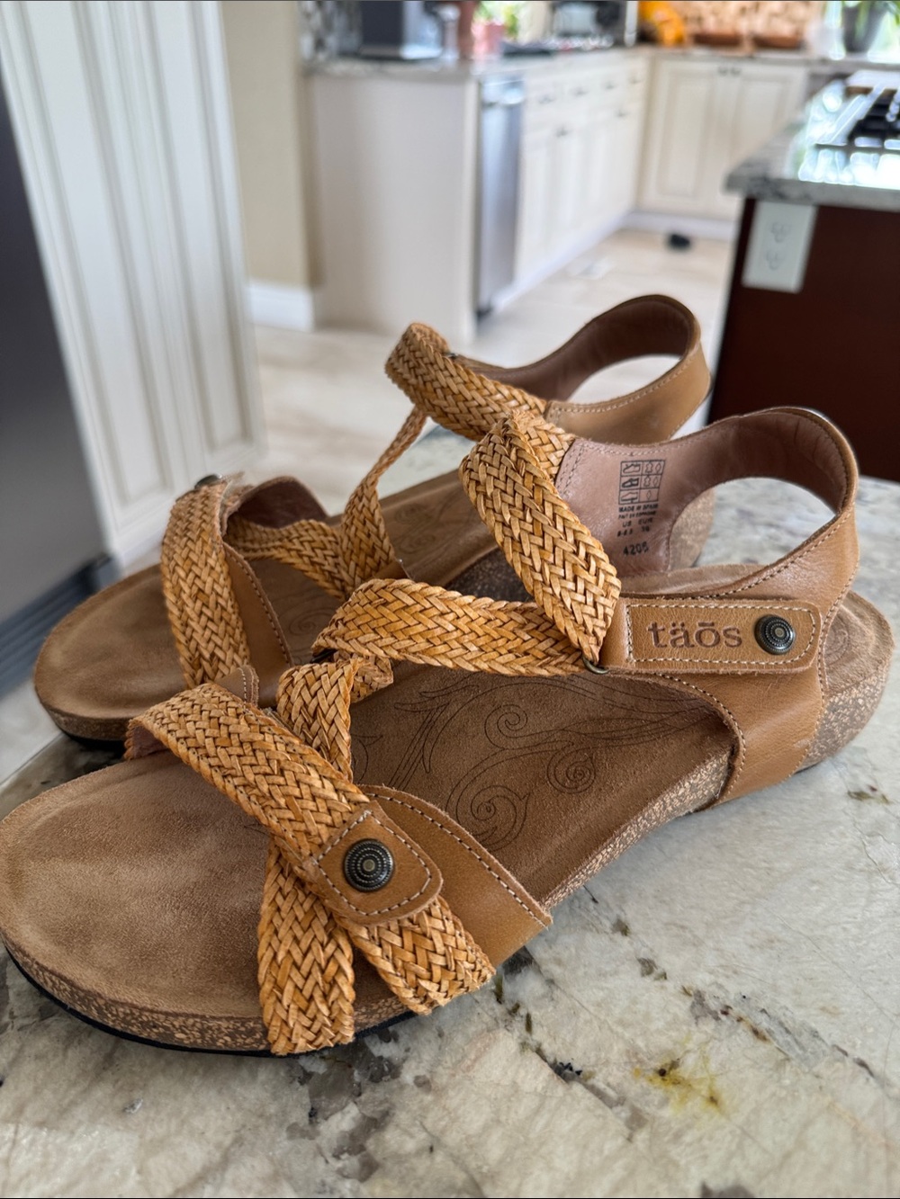 Taos Trulie Braided Tan Leather Sandals